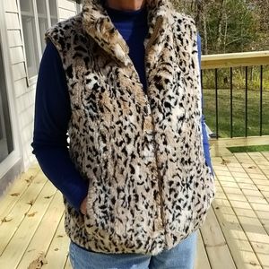 Reversible faux fur vest